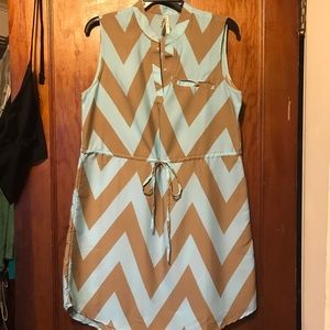 Live 4 Truth Dress Blue/Beige Large